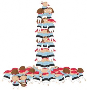 Un dos xogos que ofrecen é o dos castellers. Tamén en http://www.eljoccasteller.cat/