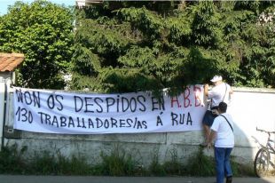 Imaxes desta quinta feira, cando os traballadores comezaron a folga indefinida / Imaxe: CIG